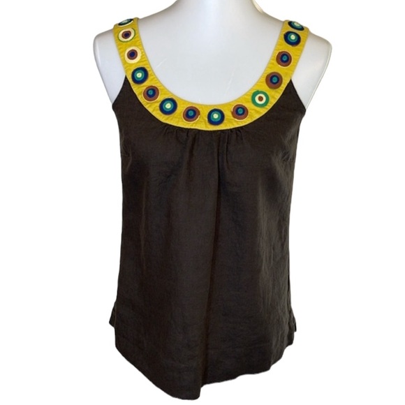 Boden Tops - Boden Linen Brown Tank Top Brown Size 8